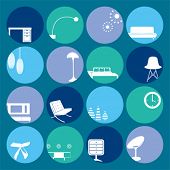 image of reflexion  - Interior Blue Ornaments set - JPG 