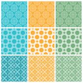 foto of tiles  - A set of nine seamlessly tiling patterns in trendy colors - JPG 