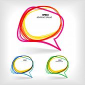 image of blue  - Background of abstract talking bubble - JPG 