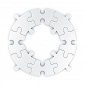 stock photo of puzzle  - 3d rendering of a circular puzzle - JPG 