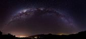 foto of science  - Panoramic view of the Milky Way in the night sky over Reunion Island - JPG 