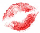 stock photo of over white  - kiss mark  - JPG 