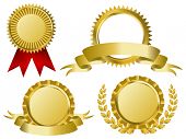 stock photo of competition  - gold award ribbons - JPG 