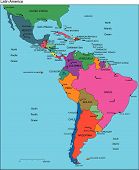 picture of map  - Latin America Regional Map with individual Countries - JPG 
