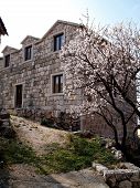 foto of blue sky  - Picture presents old stone house in the village - JPG 