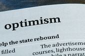 stock photo of newspaper  - Word Optimism on newspaper  - JPG 