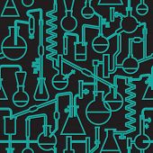 foto of science  - Seamless vector pattern of an abstract science lab - JPG 