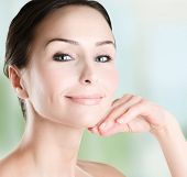 image of face  - Beautiful Woman Face closeup - JPG 