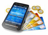 stock photo of finance  - Mobile banking and finance concept - JPG 