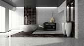 stock photo of interior  - Interior of the modern bathroom 3D rendering - JPG 