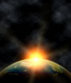 pic of earth  - Planet earth with sunrise in space - JPG 