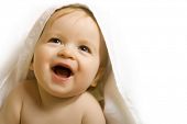 stock photo of curiosity  - Baby after bath - JPG 