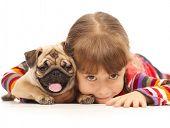 picture of dog  - Little girl and the Pug - JPG 