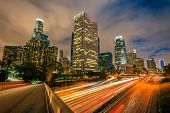 image of buildings  - Downtown of Los Angeles at night - JPG 