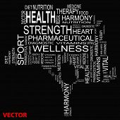 image of science  - Vector eps concept or conceptual white text wordcloud or tagcloud as a tree isolated on white background as metaphor for health - JPG 