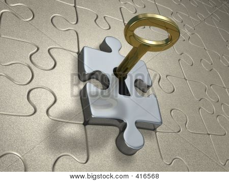 Picture or Photo of Golden key, the lock and the wall