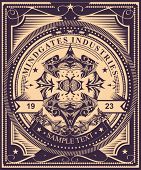 picture of detailed  - Luxurious and detailed  vintage label style  poster design - JPG 