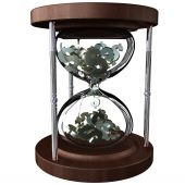 image of dead-line  - An hourglass with falling dollar symbols instead of sand - JPG 