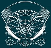 foto of oared  - Ocean navigator art featuring sea life - JPG 