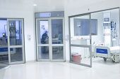 picture of interior  - Corridor interior inside a modern hospital - JPG 