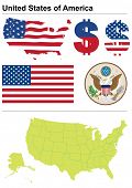 stock photo of currency  - United States collection including flag - JPG 
