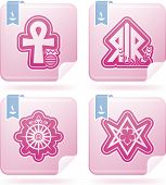 pic of religion  - Religion is the adherence to codified beliefs and rituals included icons from left to right top to bottom - JPG 