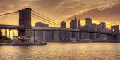 pic of bridge  - Brooklyn Bridge and Lower Manhattan skyline in New York City - JPG 