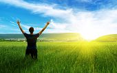 pic of emotion  - Man in green meadow - JPG 