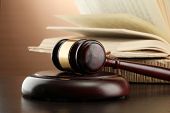 picture of right  - wooden gavel and books on wooden table - JPG 