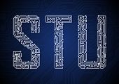 picture of byte  - Set of Circuit board style letters - JPG 