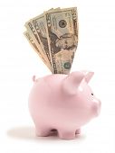 picture of currency  - Piggy bank isolated on white background - JPG 