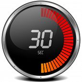 foto of watch  - illustration of a metal framed digital stop watch showing 30s - JPG 
