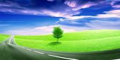 picture of blue sky  - abstract scene country route under blue sky - JPG 