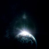 stock photo of earth  - planet earth in the starry background - JPG 