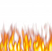 picture of over white  - hot flames over white background - JPG 