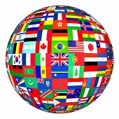 image of longitude  - flags of the world in globe format - JPG 