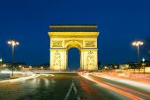 stock photo of france  - Arc de triomphe Charles de Gaulle square Paris Ile de France France - JPG 