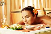 pic of beauty  - Beautiful young woman taking spa treatments at the salon - JPG 