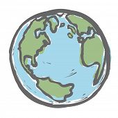 image of earth  - Hand drawn earth - JPG 