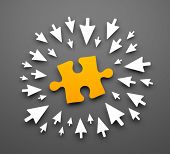 stock photo of puzzle  - Background with puzzle and mouse cursors - JPG 