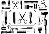 foto of beauty  - collection beauty hair salon or barber accessories - JPG 