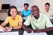 stock photo of young adult  - group of adult african american students in classroom - JPG 