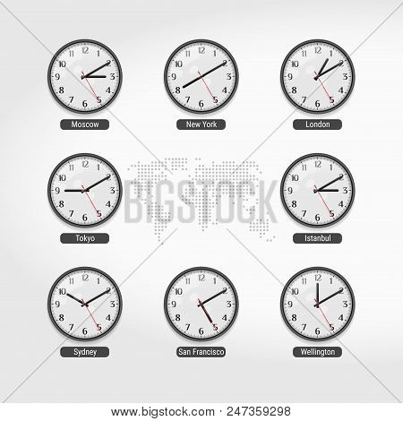 Poster: World Time Clocks Current Time