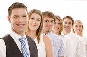 image of business people  - six business men and women in a line  - JPG 