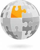 pic of puzzle  - Abstract 3D puzzle globe design element  - JPG 