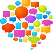 stock photo of burst  - Collection of colorful speech bubbles and dialog balloons - JPG 