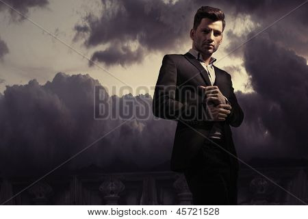 Picture or Photo of Fantasy fashion style photo of a handsome man