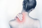 picture of science  - Woman holds a hand on pain neck
 - JPG 
