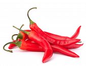stock photo of health  - Hot red chili or chilli pepper isolated on white background cutout - JPG 