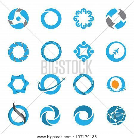 technology orbit web rings logo design vector circle ring logo